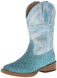 Boot Roper Square Toe Glitter Floral Western Boot (Toddler/Little Kid)