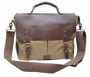 Túi xách Gootium 21108 Cotton Canvas Genuine Leather Cross Body Laptop Messenger Shoulder bag