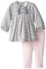 Quần áo bé gái Calvin Klein Baby-Girls Newborn Gray Tunic with Pink Leggings
