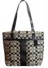 Túi xách Coach Signature Stripe Tote Shoulder Bag, Style 28504 Black & White