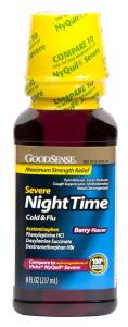 Thực phẩm dinh dưỡng Good Sense Nighttime Cold and Flu Multi-Symptom Relief, Mixed Berry, 8 Fluid Ounce