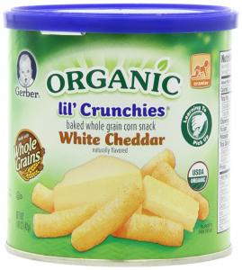 Thực phẩm dinh dưỡng Gerber Organic Lil' Crunchies White Cheddar, 1.48 Ounce (Pack of 6)