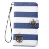 Túi đựng điện thoại Bessky(TM) 1pc Hot Sell Navy Stripes Anchor Rudder Wallet Case Cover (Samsung Galaxy S5 i9600)