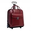 Valy da McKleinUSA LA GRANGE 96496 Red Leather Vertical Detachable-Wheeled Ladies' Briefcase