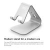 elago M2 Stand for all iphones, Galaxy and Smartphones (Angled Support for FaceTime), Silver