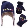 Mũ lông trẻ em N'Ice Caps Boys Sherpa Lined Micro Fleece Embroidered Hat and Mitten Set