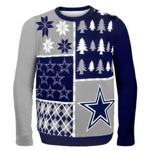 Áo thu đông NFL Football 2014 Ugly Christmas Sweater Busy Block Design - Pick Team! (Dallas Cowboys, Medium)