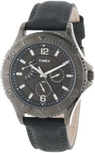Đồng hồ Timex Men's T2P178KW Ameritus Retrograde Gray Leather Strap Watch