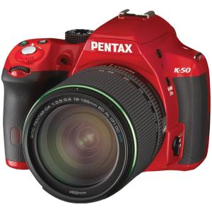 Máy ảnh Pentax K-50 16MP Digital SLR Camera Kit with DA L 18-55mm WR f3.5-5.6 and 50-200mm WR Lenses (Red)