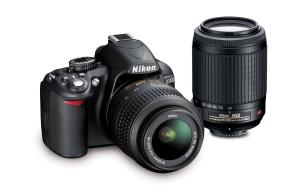 Máy ảnh Nikon D3100 DSLR Camera with 18-55mm VR, 55-200mm Zoom Lenses (Black) (OLD MODEL)
