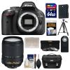 Máy ảnh Nikon D5200 Digital SLR Camera Body (Black) with 18-140mm VR Lens + 64GB Card + Case + Battery + Tripod + Remote + 3 Filters Kit