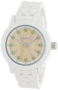 Đồng hồ Sprout Women's ST/6803GNWT Green Swarovski Crystal Accented Bamboo Dial White Corn Resin Bracelet Watch