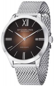 Đồng hồ Stuhrling Original Men's 490M.03 Classic Ascot Cuvette II Elite Swiss Quartz Date Mesh Bracelet Watch