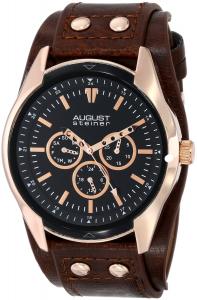 Đồng hồ August Steiner Men's AS8073RG Quartz Multifunction Rose-tone Brown Strap Watch
