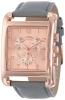 Đồng hồ Geneva Women's 2377-D-GEN Rose Gold-Tone and Gray Faux Leather Square Oversized Boyfriend Watch