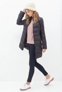 Áo khoác nữ Forever21 Zippered Puffer Jacket