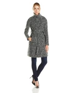 Áo khoác T Tahari Women's Izzy Wool Tweed Belted Military Coat