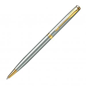 Bút Parker Sonnet Medium Point Ballpoint Pen with Golden Trim, Stainless Steel (1743626)