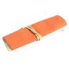 Vktech Canvas Strap Wrap Roll up Pen Pencil Case Cosmetic Bag Storage Pouch Gift (Orange)