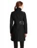 Áo khoác Via Spiga Women's Sexy Wool Walking Coat with Faux-Leather Trim