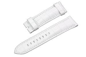 Quai đồng hồ SR White Italian Calfskin Leather Padded Crocodile Grain 22mm Watch Strap