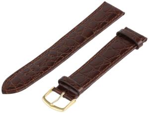 Quai đồng hồ Hadley-Roma Men's MSM717LB 200 20-mm Brown Crocodile Grained Leather Watch Strap