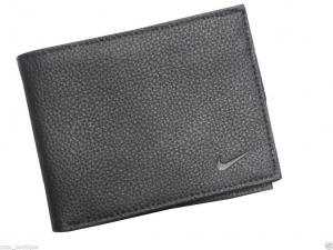 Ví New Nike Golf Bifold Mens Wallet Premium Leather, Black