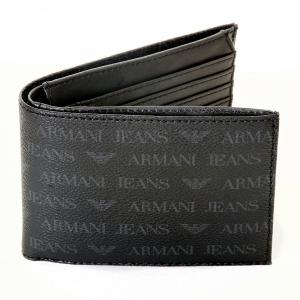 Ví Armani Jeans mens black monogram logo 06V66 J4 boxed wallet AJM2498