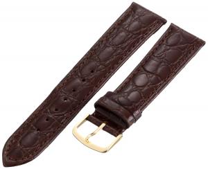 Quai đồng hồ Hadley-Roma Men's MSM717RB 200 20-mm Brown Crocodile Grained Leather Watch Strap