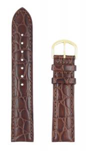 Quai đồng hồ 20-mm Brown Classic Croco Grain Genuine Leather WatchStrap