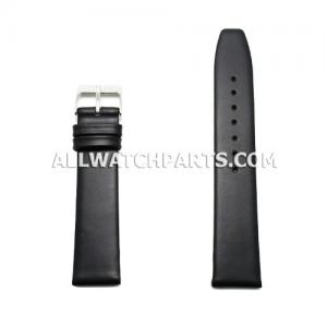 Quai đồng hồ 21mm Black Smooth & Flat Style Genuine Leather Band