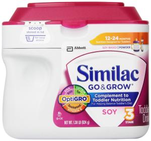 Sữa Similac Go & Grow Stage 3, Soy Based Toddler Drink with Iron, Powder, 22 Ounces (Pack of 6) (Packaging May Vary)