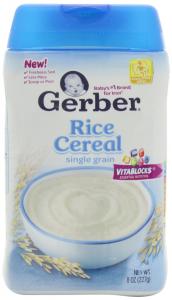 Thực phẩm dinh dưỡng Gerber Baby Cereal, Rice, 8 Ounce (Pack of 6)