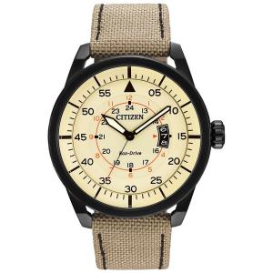 Đồng hồ Citizen Eco-Drive Avion Three-Hand Canvas - Khaki Men's watch #AW1368-11X