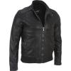 Áo khoác Black Rivet Mens Faux-Leather Moto Jacket W/ Knit Bottom