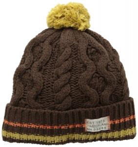 Mũ Timberland Men's Cable Knit Beanie with Pom Pom