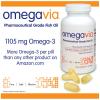 Thực phẩm dinh dưỡng OmegaVia Pharma-Grade Fish Oil, Enteric Odorless/Burp-Free, 60 Capsules. 1105 mg Omega-3 - Highest Omega-3 per pill on Amazon.