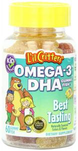 Thực phẩm dinh dưỡng L'il Critters Omega-3 Vitamin Gummy Fish, 60 Count (Pack of 2)