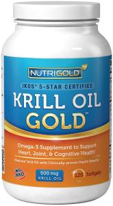 Thực phẩm dinh dưỡng #1 Krill Oil Omega-3 Supplement - Krill GOLD, 500mg, 120 Softgels - IKOS 5-Star Certified, Multi-Patented, GMO-free, Hexane-free, Cold-Pressed NKO Neptune Krill Oil with Astaxanthin