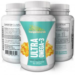 Thực phẩm dinh dưỡng Ultra Omega 3 Fish Oil Soft Gel Caps Naturally Purified Fish Oil 1000mg Per Serving Best Omega 3 Supplement - Fully Guaranteed By Manganaturals