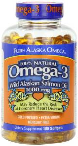 Thực phẩm dinh dưỡng Pure Alaska Omega-3 Wild Alaskan Salmon Oil  1000mg Softgels  180-Count