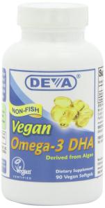 Thực phẩm dinh dưỡng DEVA Vegan Vitamins Vegan DHA (Algae) 200mg Vegan Softgels, 90-Count Bottle