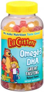 Thực phẩm dinh dưỡng L'il Critters Omega-3 Gummy Fish with DHA, 120-Count Bottles (Pack of 3)