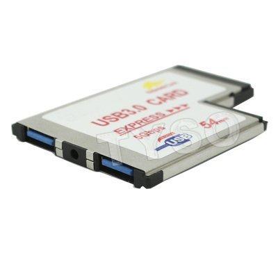USB Card 3.0 GMYLE(TM) 5Gbps BC618T 54mm 2 Port USB 3.0 Laptop Express Card support win7