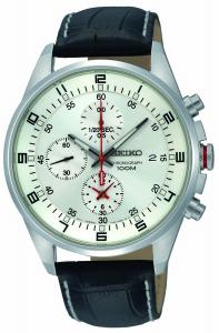 Đồng hồ nam Seiko Men's SNDC87P2 Leather Synthetic Analog with White Dial Watch