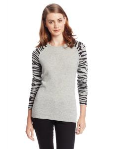 Áo len bela.nyc Women's 100% Cashmere Animal-Print Sweater