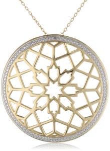 18k Yellow Gold-Plated Sterling Silver Floral Filigree Pendant Necklace, 18"