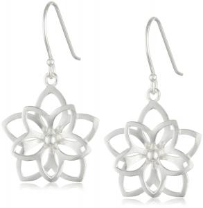 Sterling Silver Open Double Flower Earrings