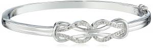 Sterling Silver Diamond Double-Knot Bangle Bracelet (1/4 cttw, I-J Color, I2-I3 Clarity)