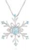 Carnevale Sterling Silver Blue and White Swarovski Elements Snowflake Pendant Necklace, 18"